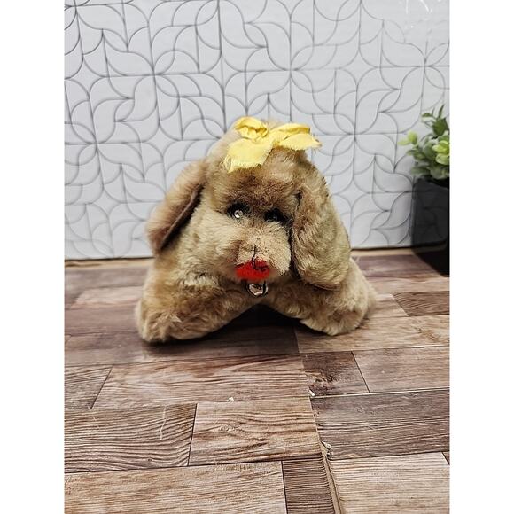 VTG 1950s Rushton ? Star Creations Plush Stuffed Rabbit Bunny Toy Gemstone Eyes - Picture 1 of 8